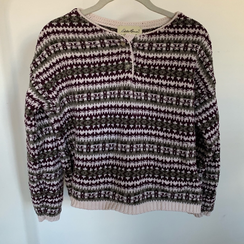 Eddie Bauer Printed Cropped Sweater